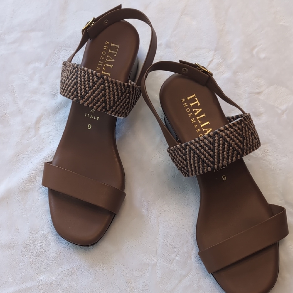 Italian Shoemakers Woven Brown Sandals